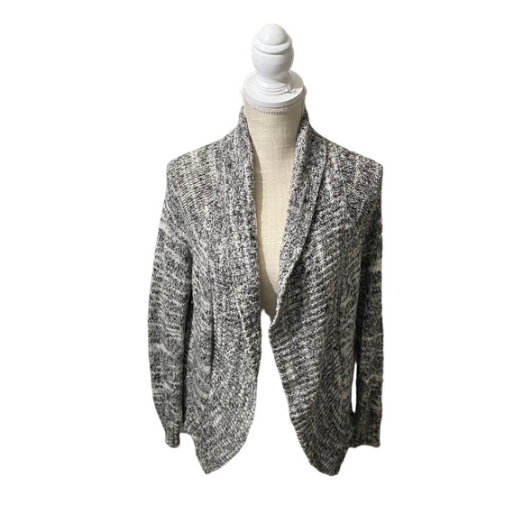 Urban Outfitters BDG Black & White Open-Front Asymmetric Hem Shrug Cardigan Sm - Picture 2 of 10